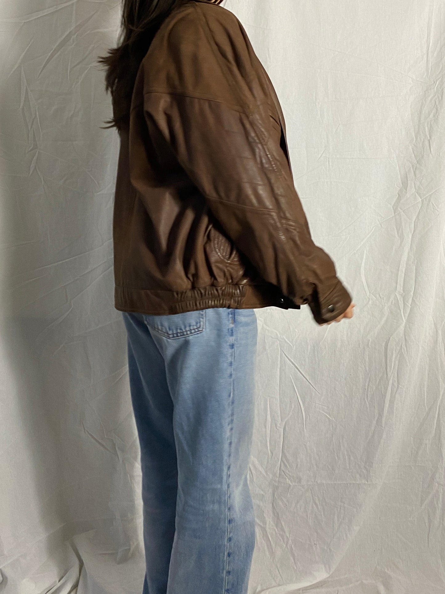 braune vintage lederjacke