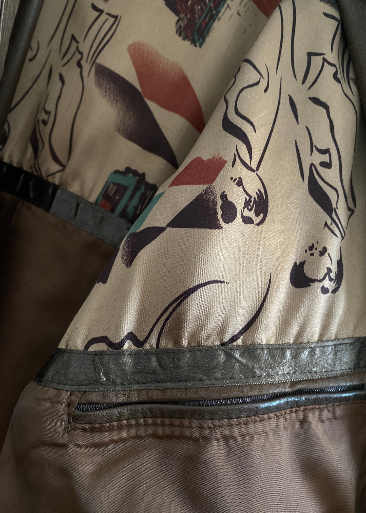 Braune Vintage Bomber Lederjacke