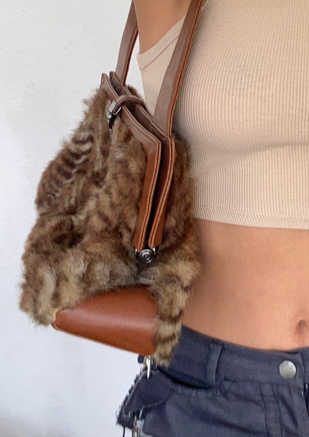 Vintage Tigerfell Tasche