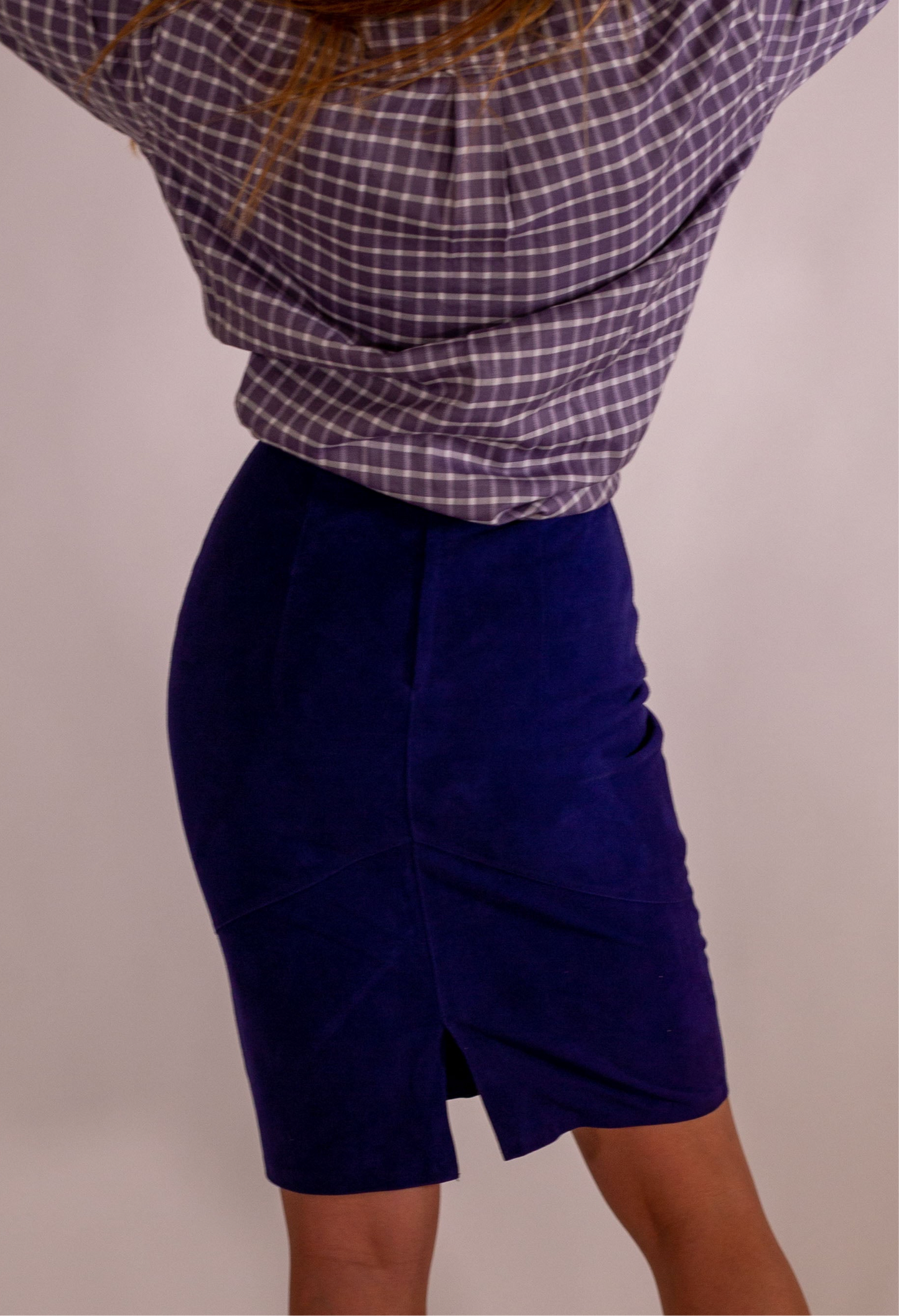 lilac suede skirt