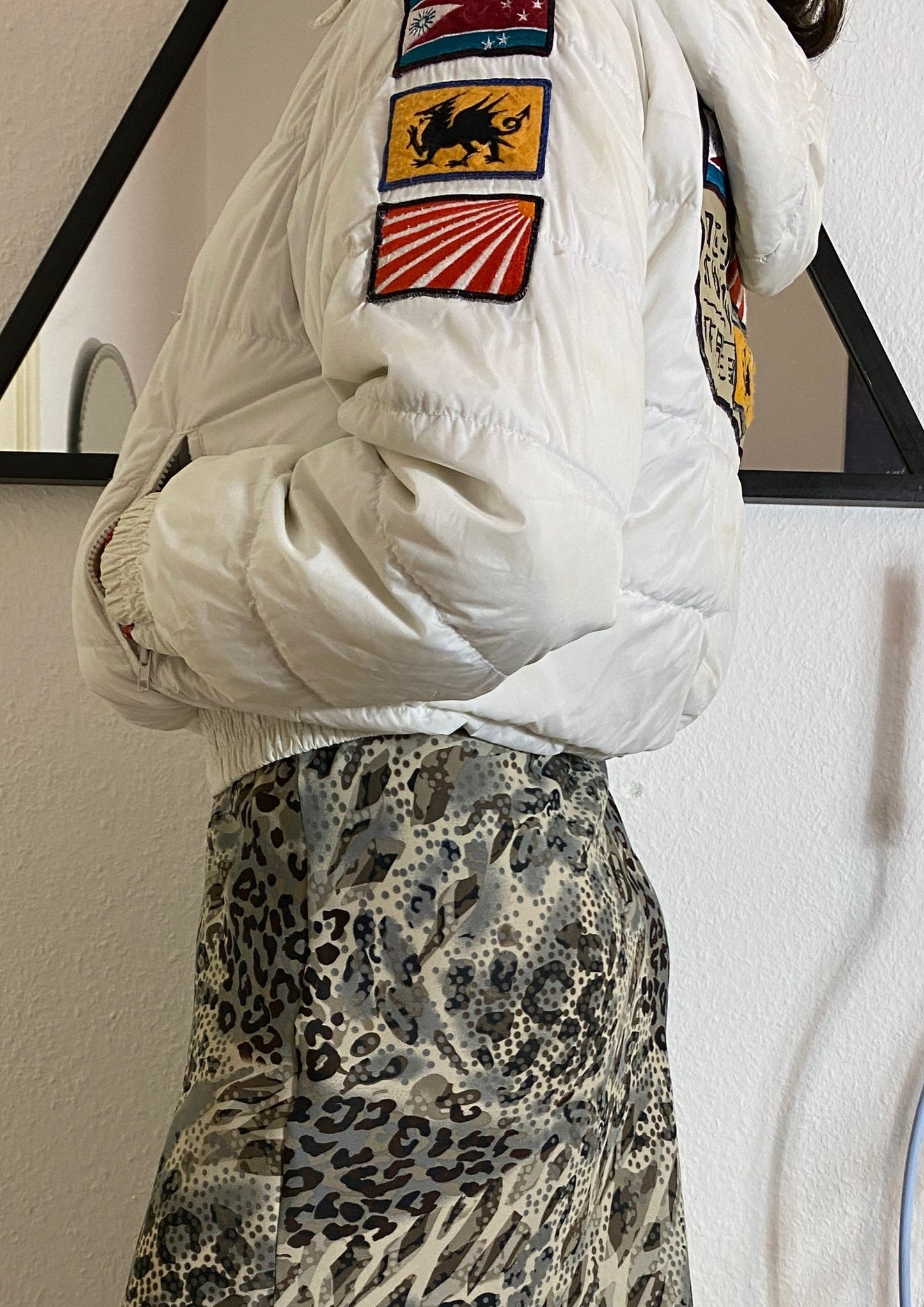 vintage jacke aus daunen winter
