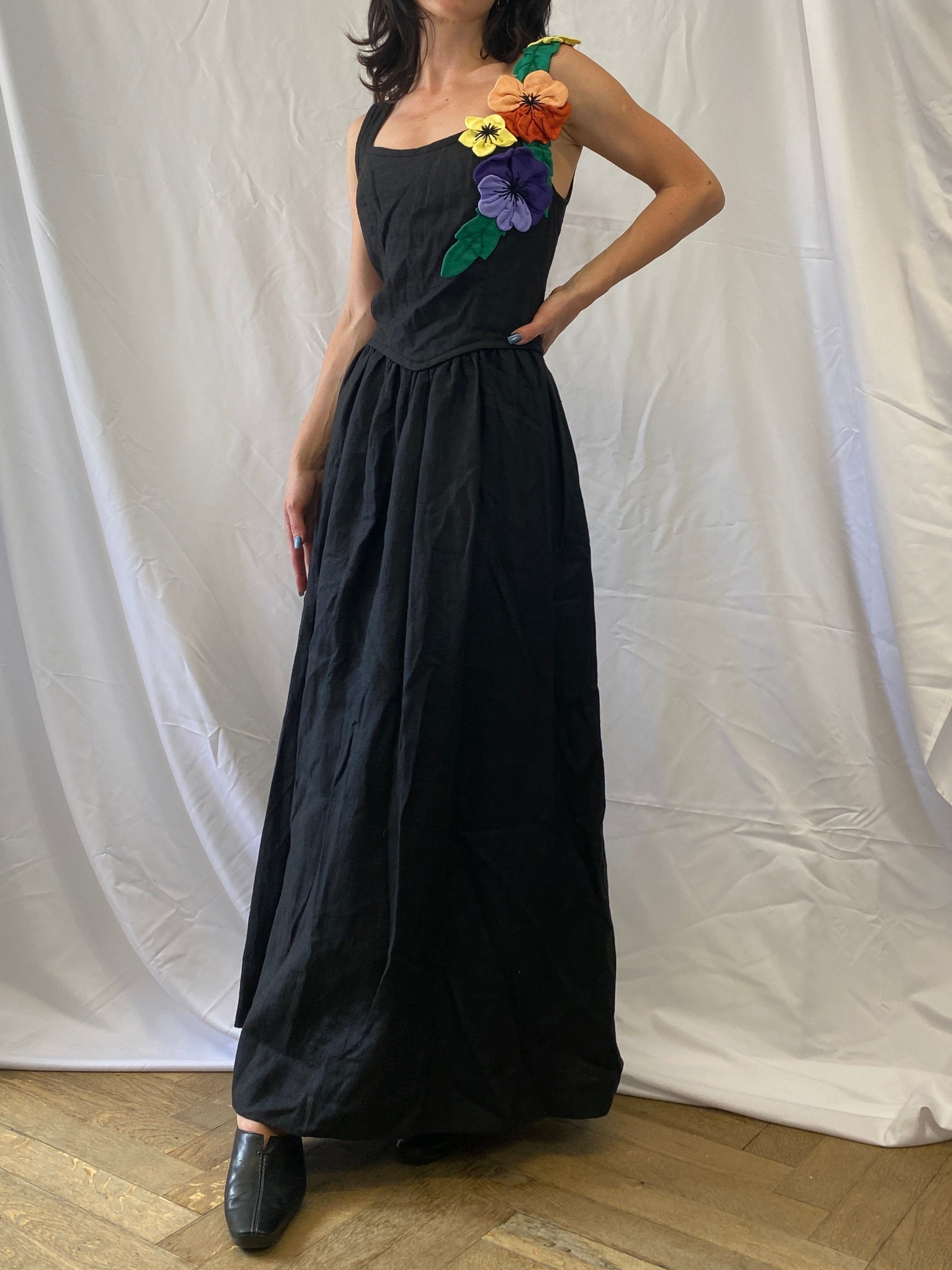 Linen Floral Dress
