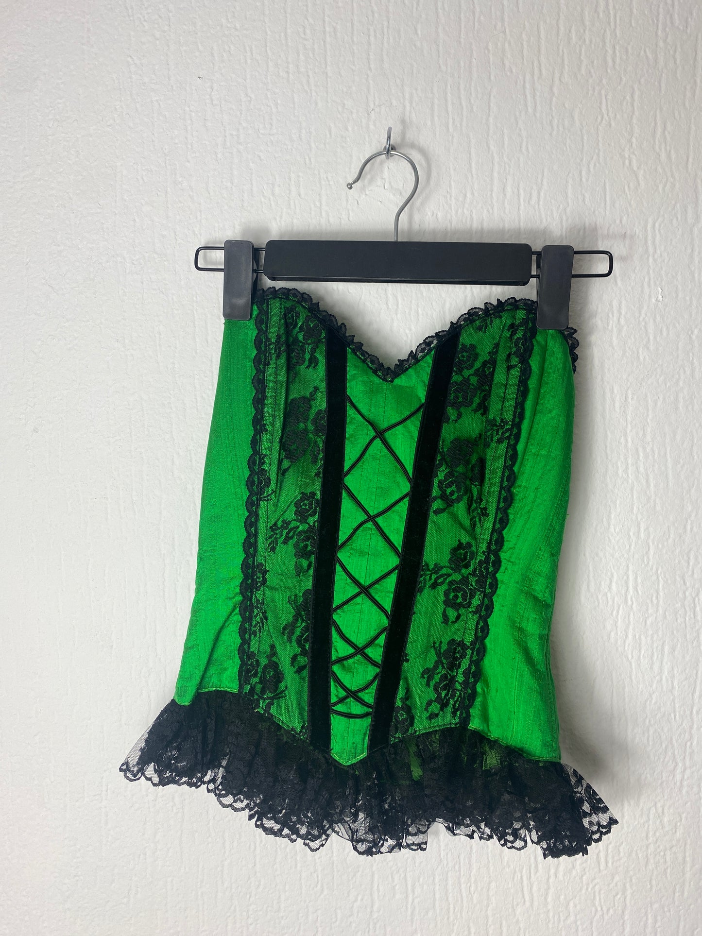 emerald green corset