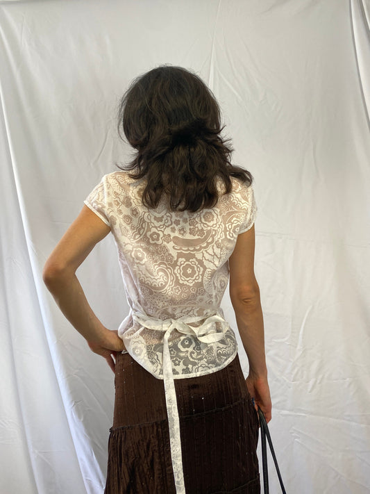 Transparente Blumen Bluse