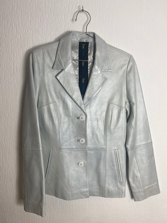 Silberner Echtlederblazer