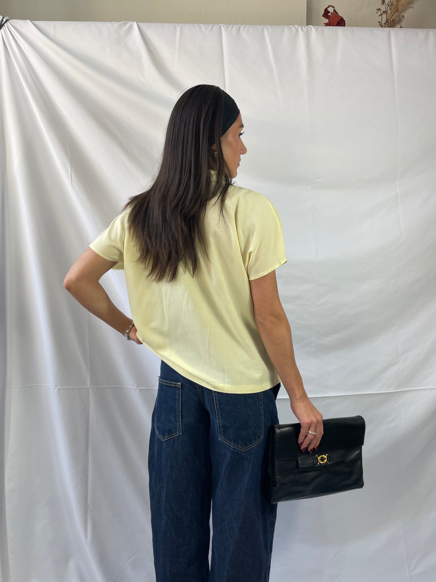 Schwarze Gucci Lederclutch