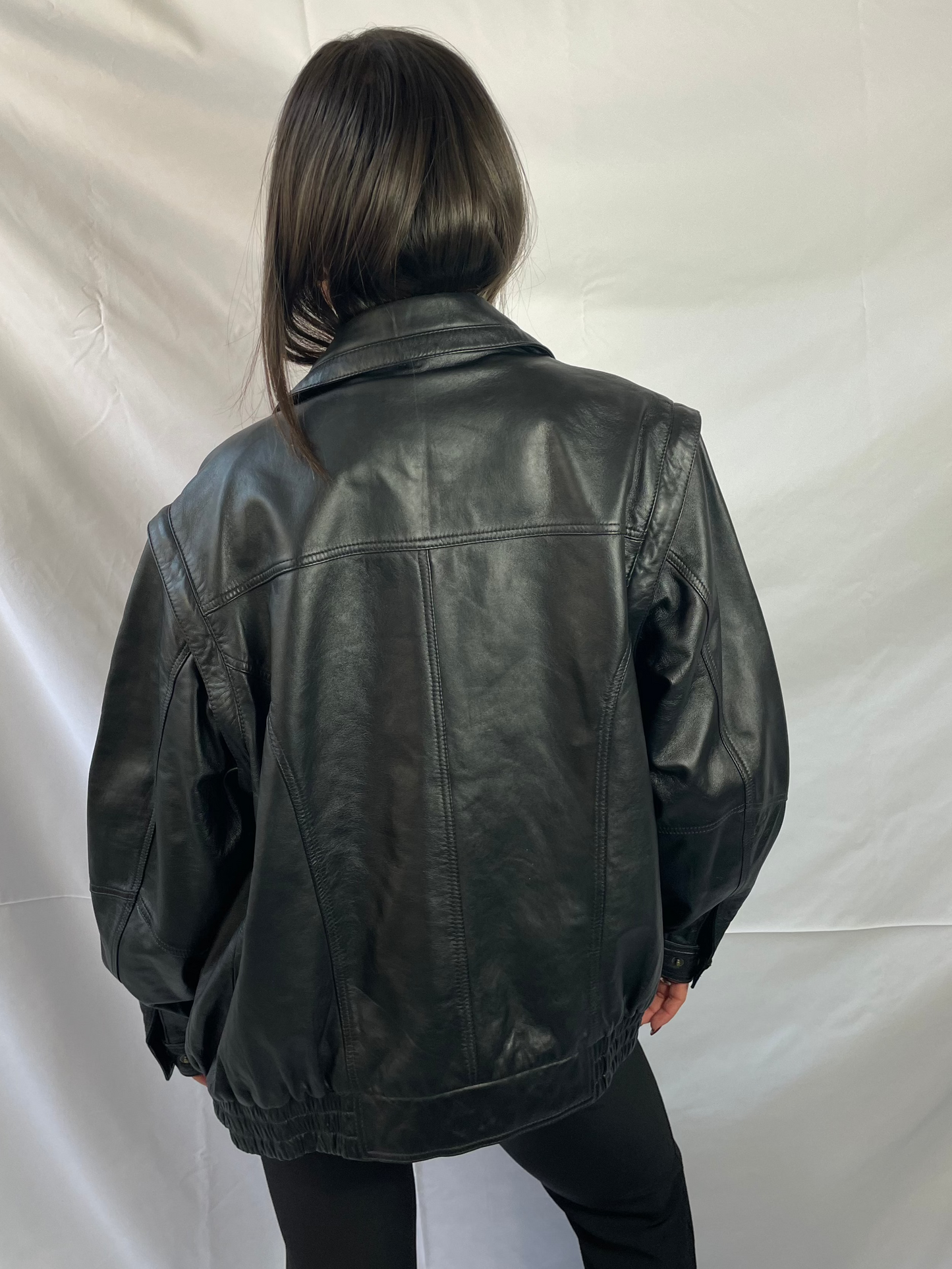 schwarze lederjacke vintage