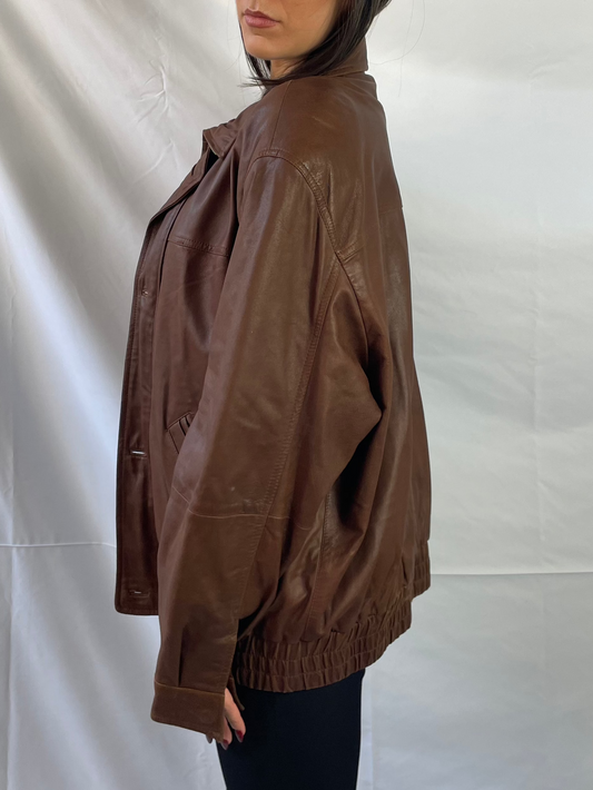 bomber lederjacke braun