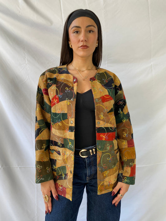 Patchwork Wildlederjacke