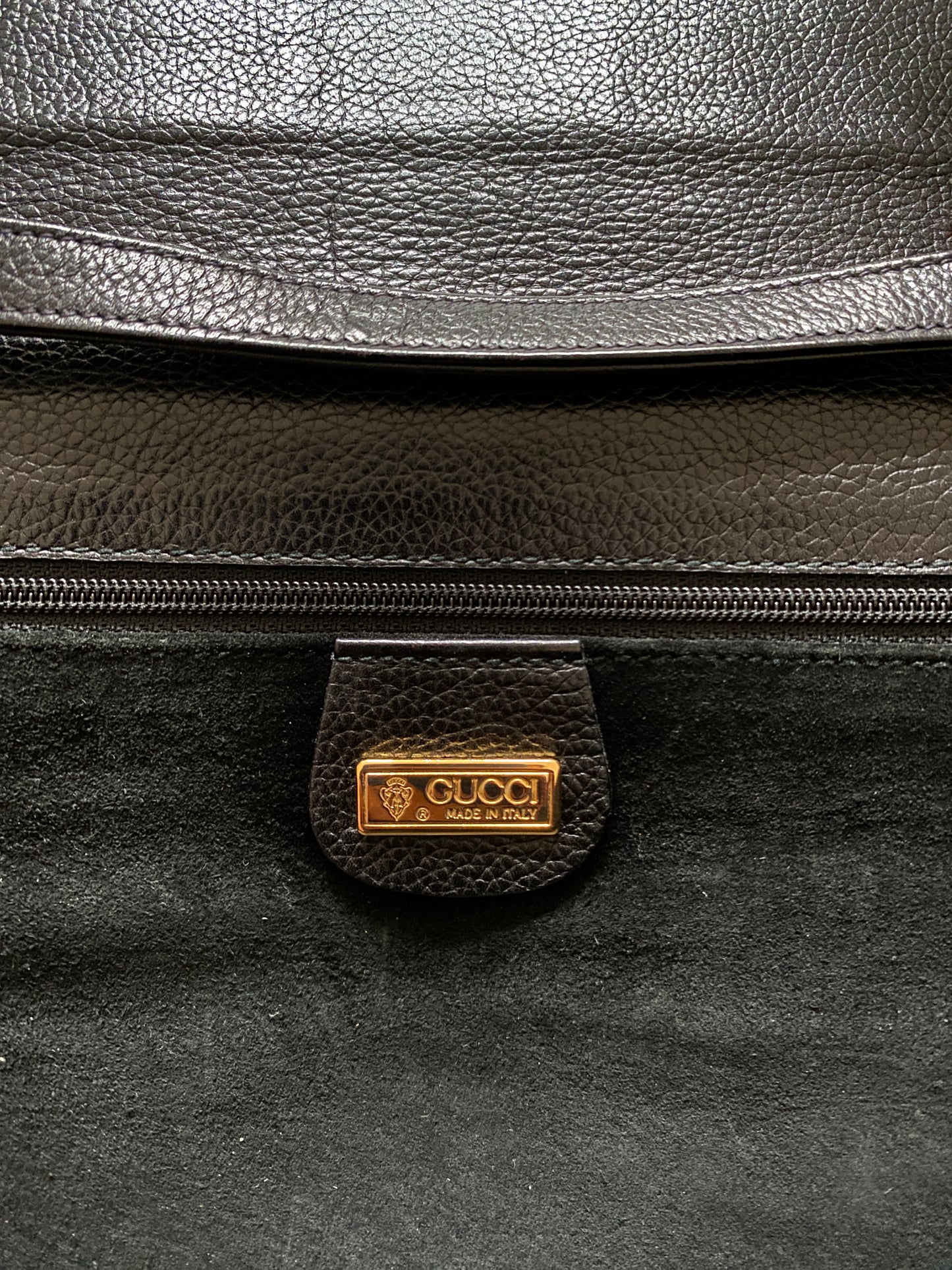 Schwarze Gucci Lederclutch