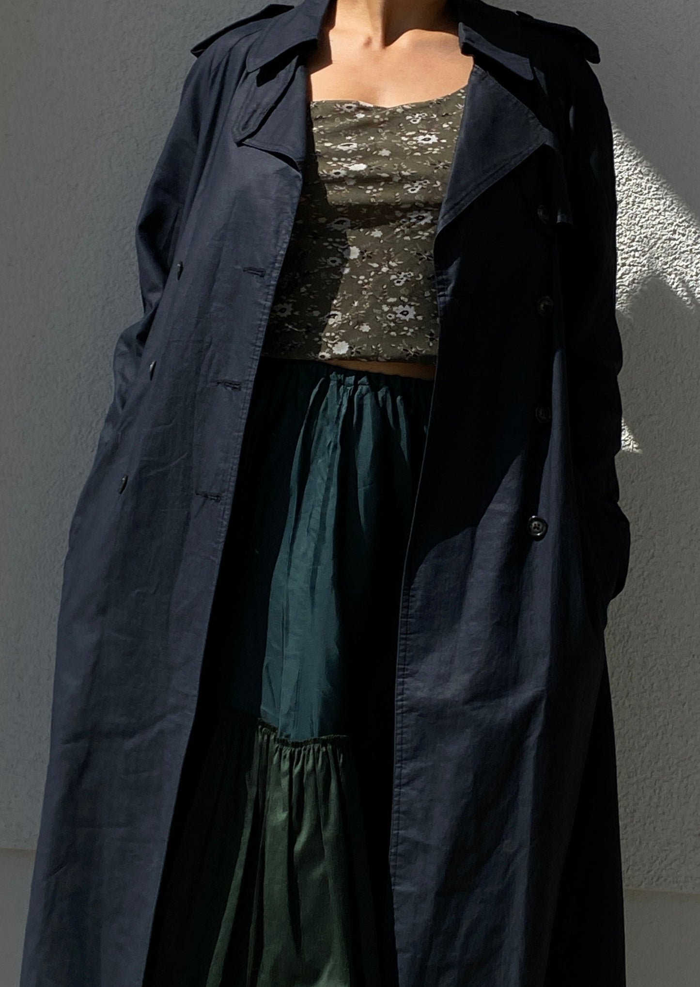 trench coat dark blue