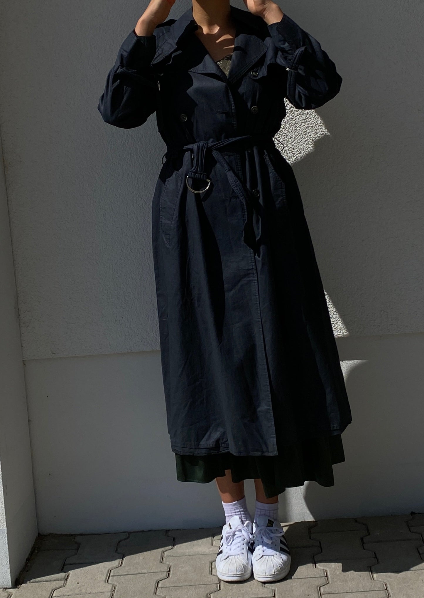 trench coat dark blue