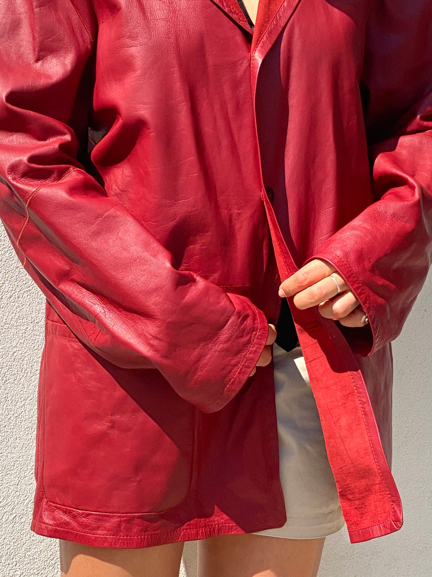 Rotes Lederhemd