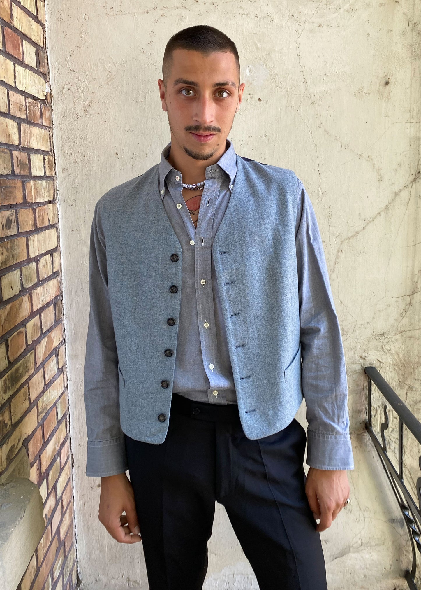 button-up vest