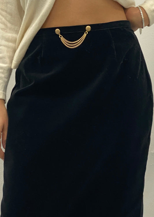 Black velvet skirt