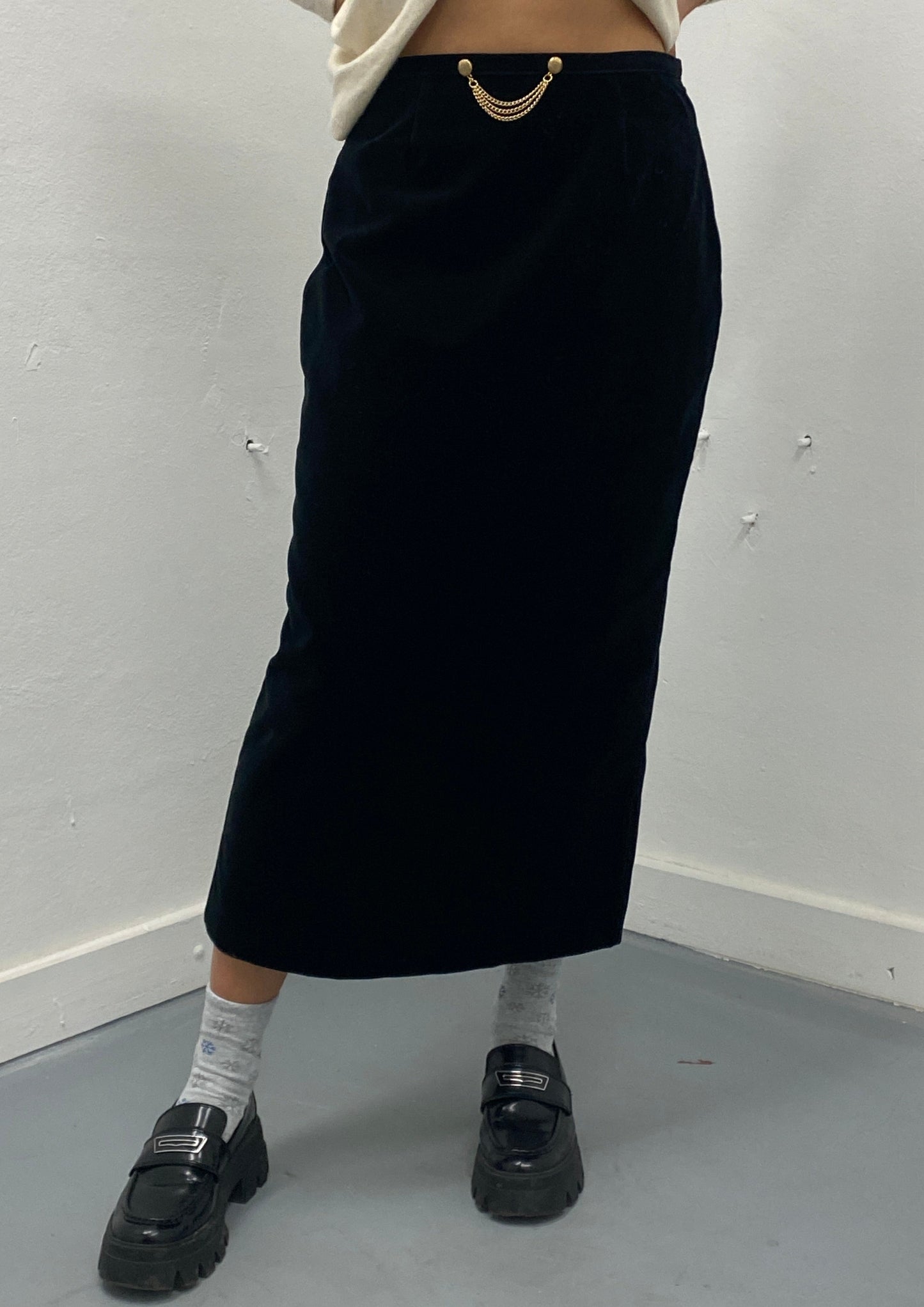 Black velvet skirt
