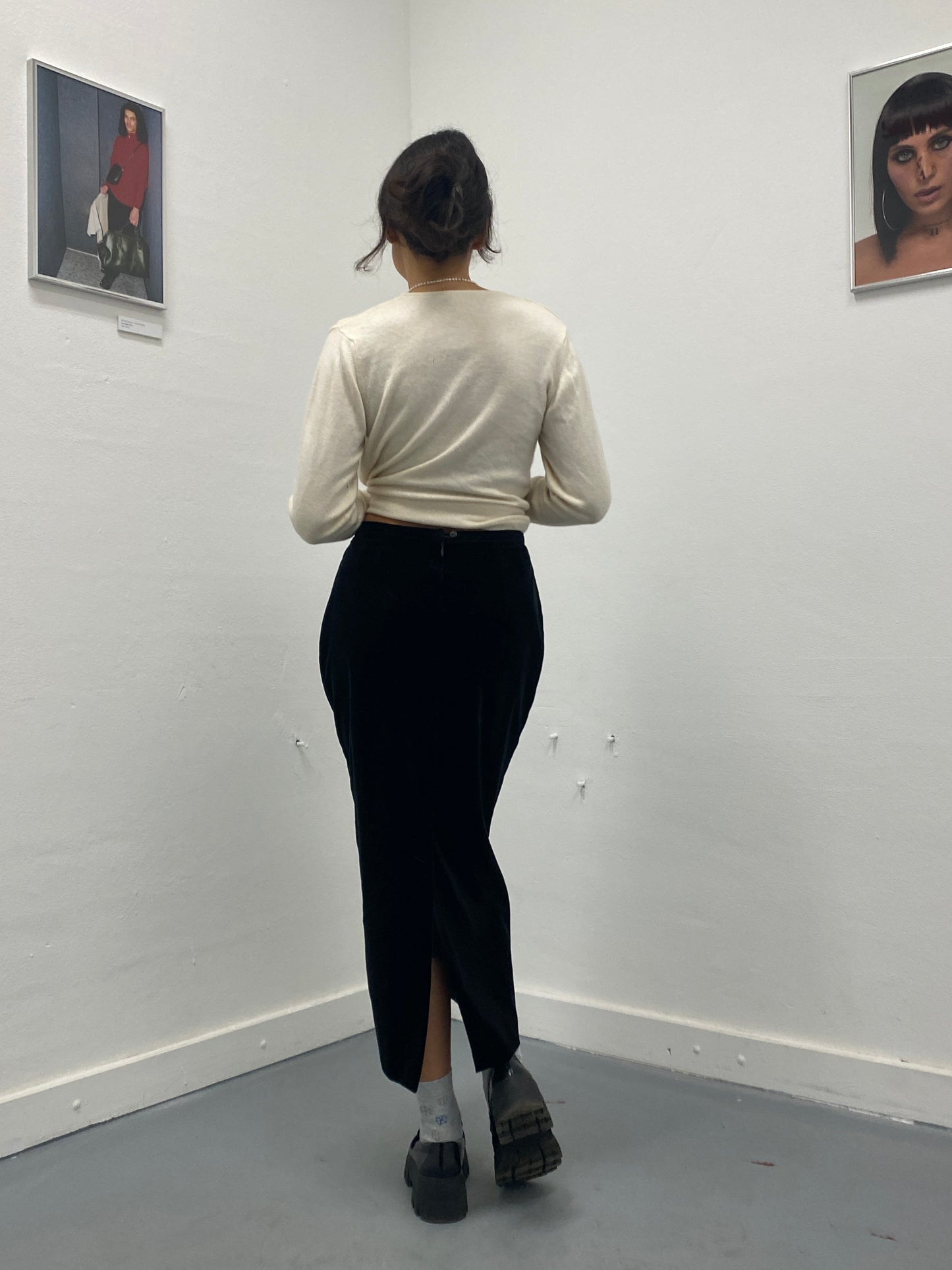 Black velvet skirt