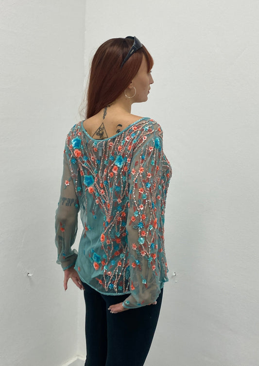 retro vintage oberteil blumen