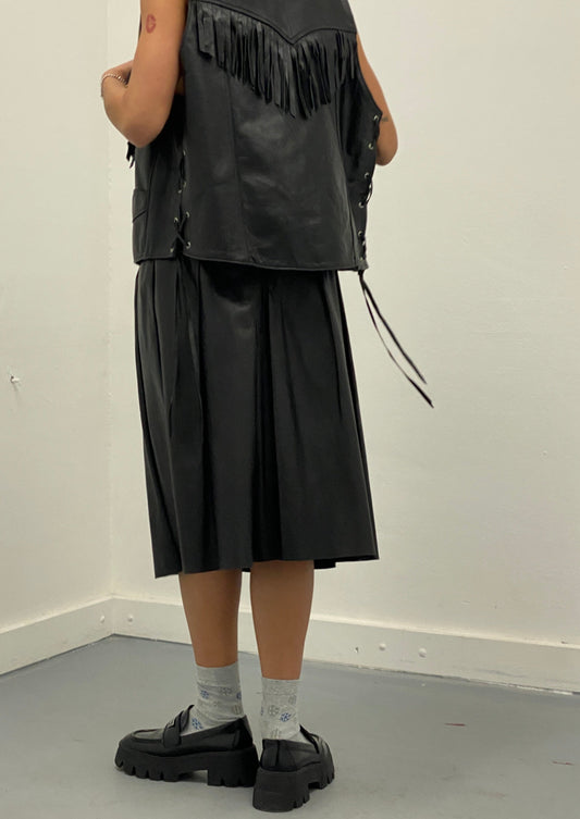 leather skirt with belt