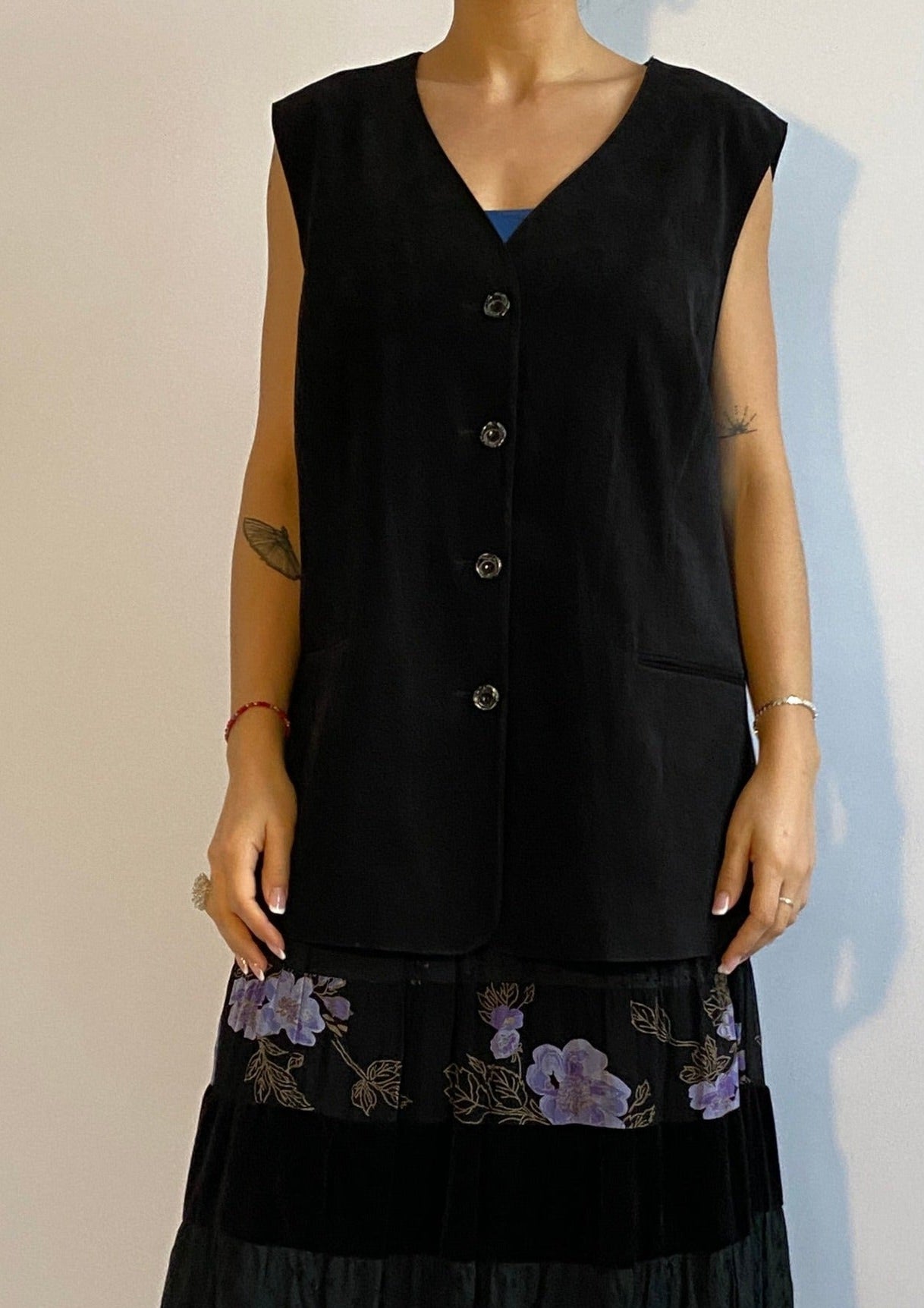 vintage weste schwarz second hand