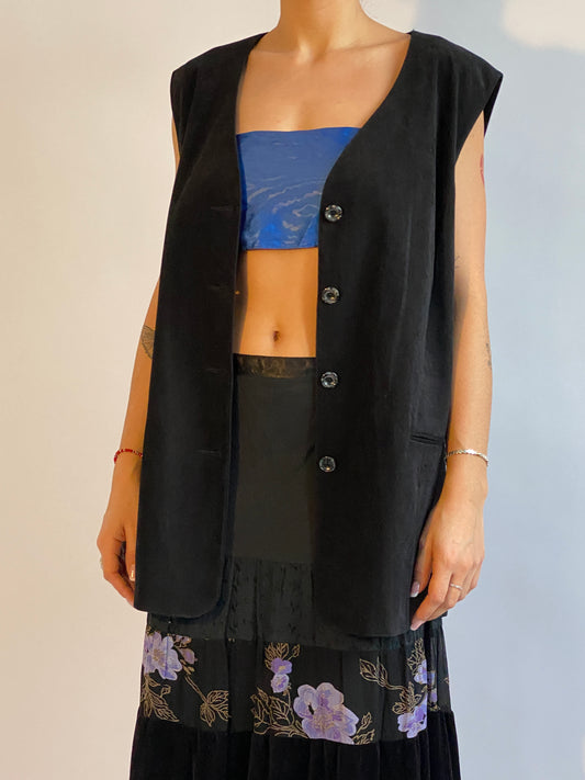 vintage weste schwarz