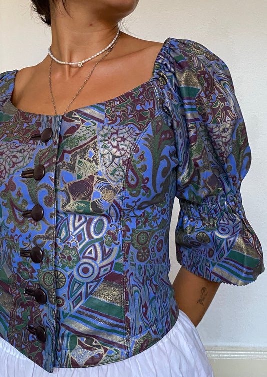 corset with puff sleeves