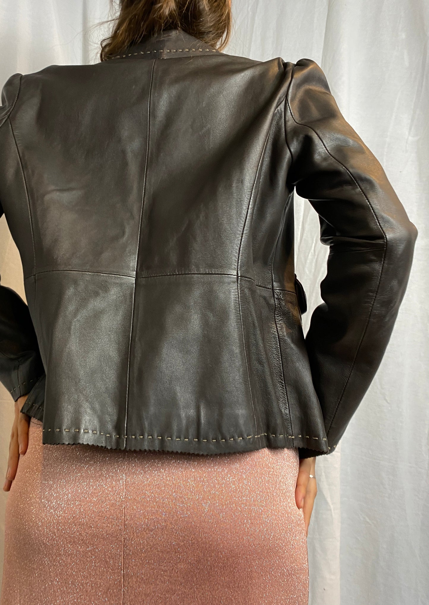 short leather jacket