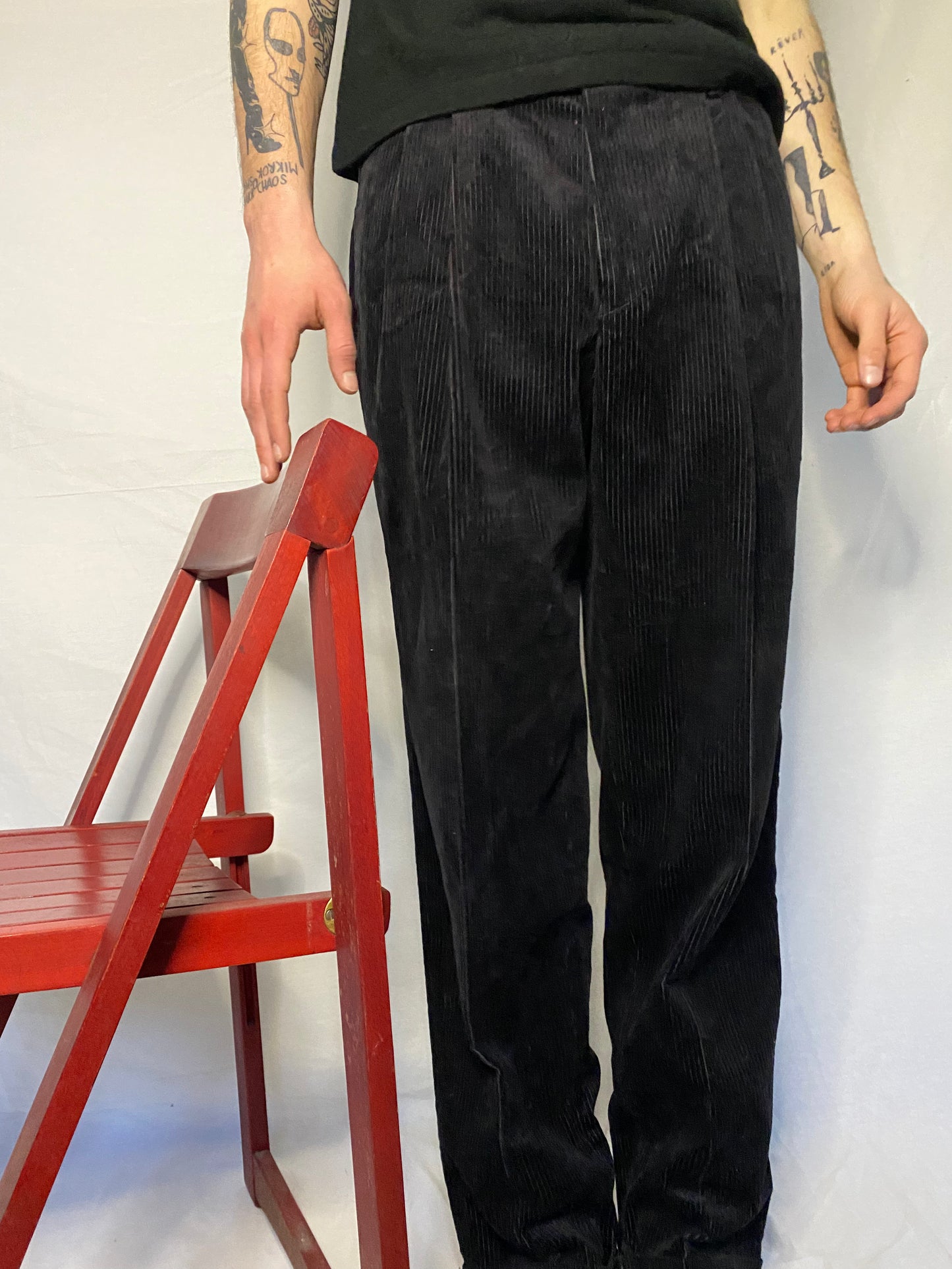 Black corduroy pants