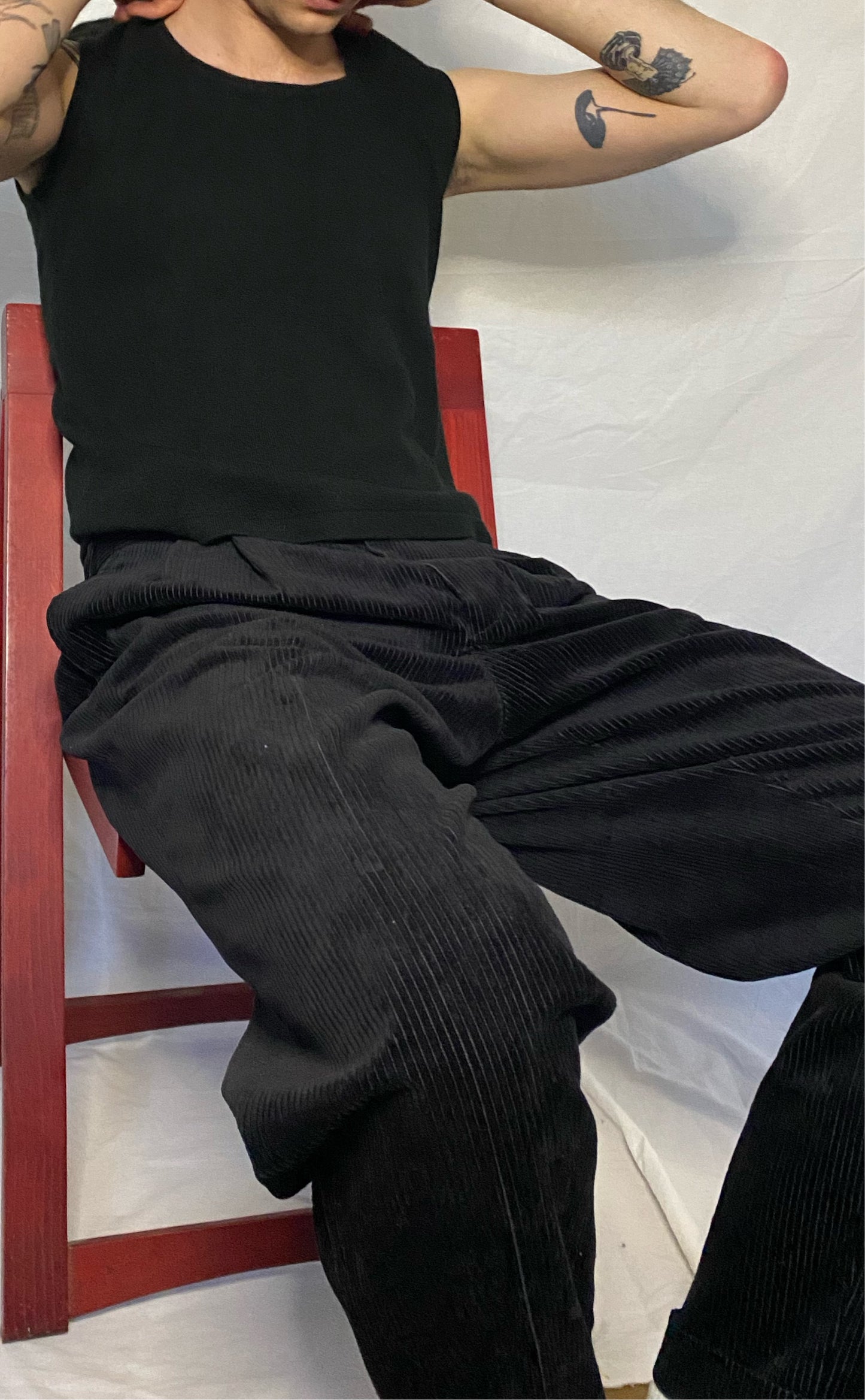Black corduroy pants