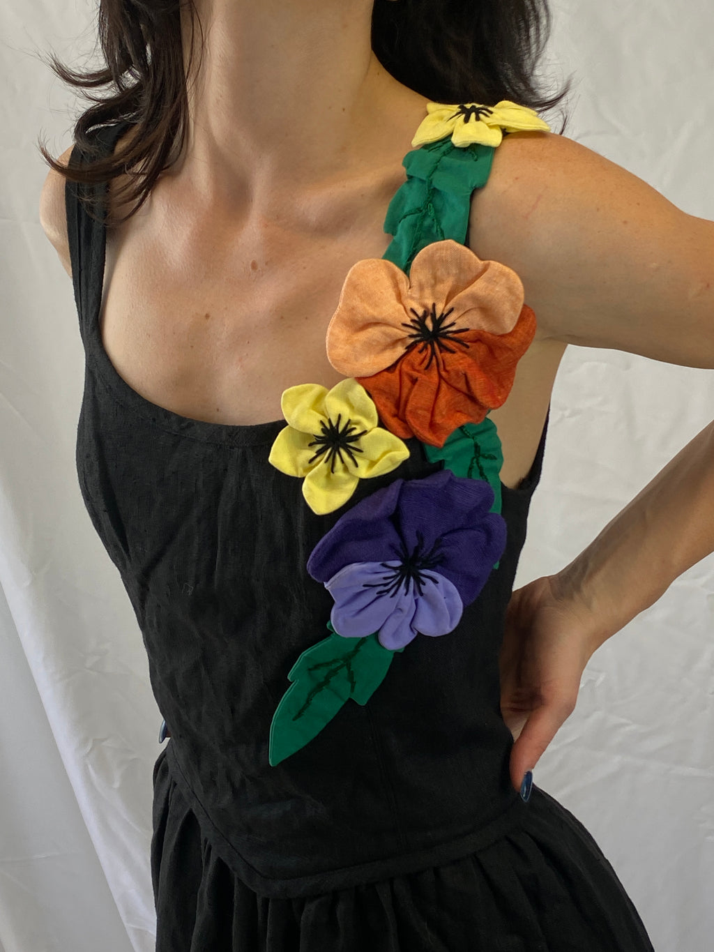 Linen Floral Dress