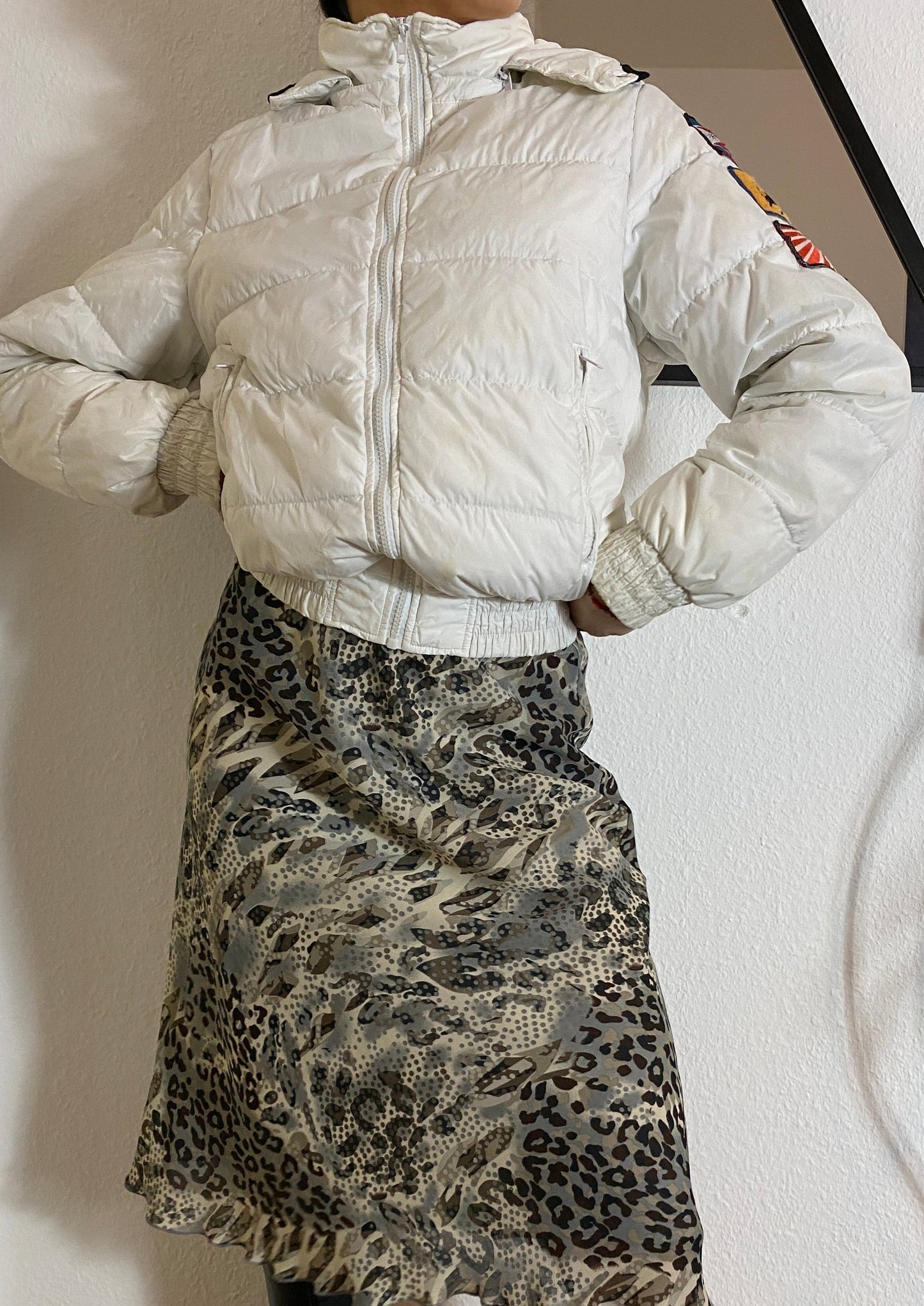 second-hand jacke winter weiß