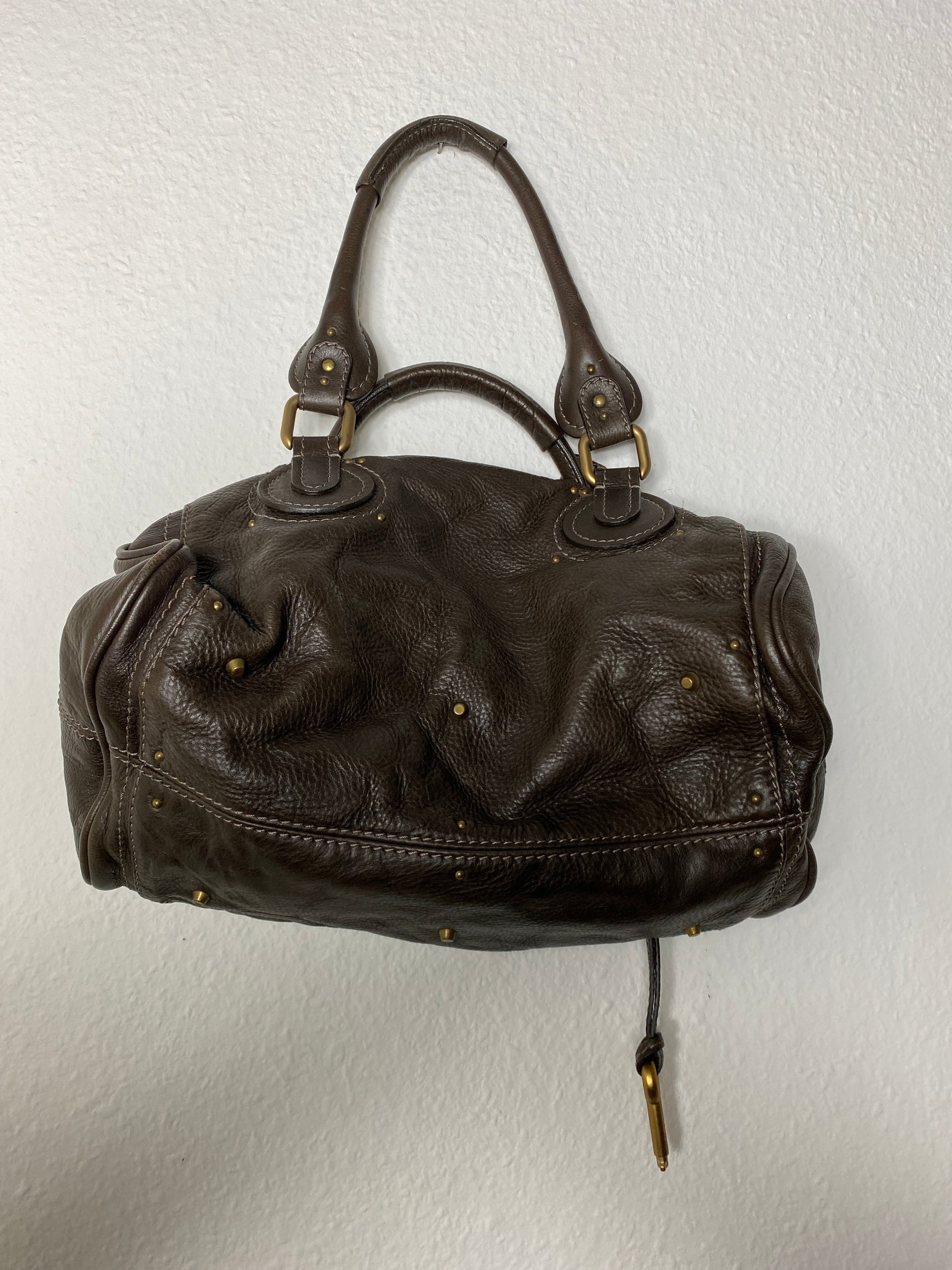 second hand ledertasche braun