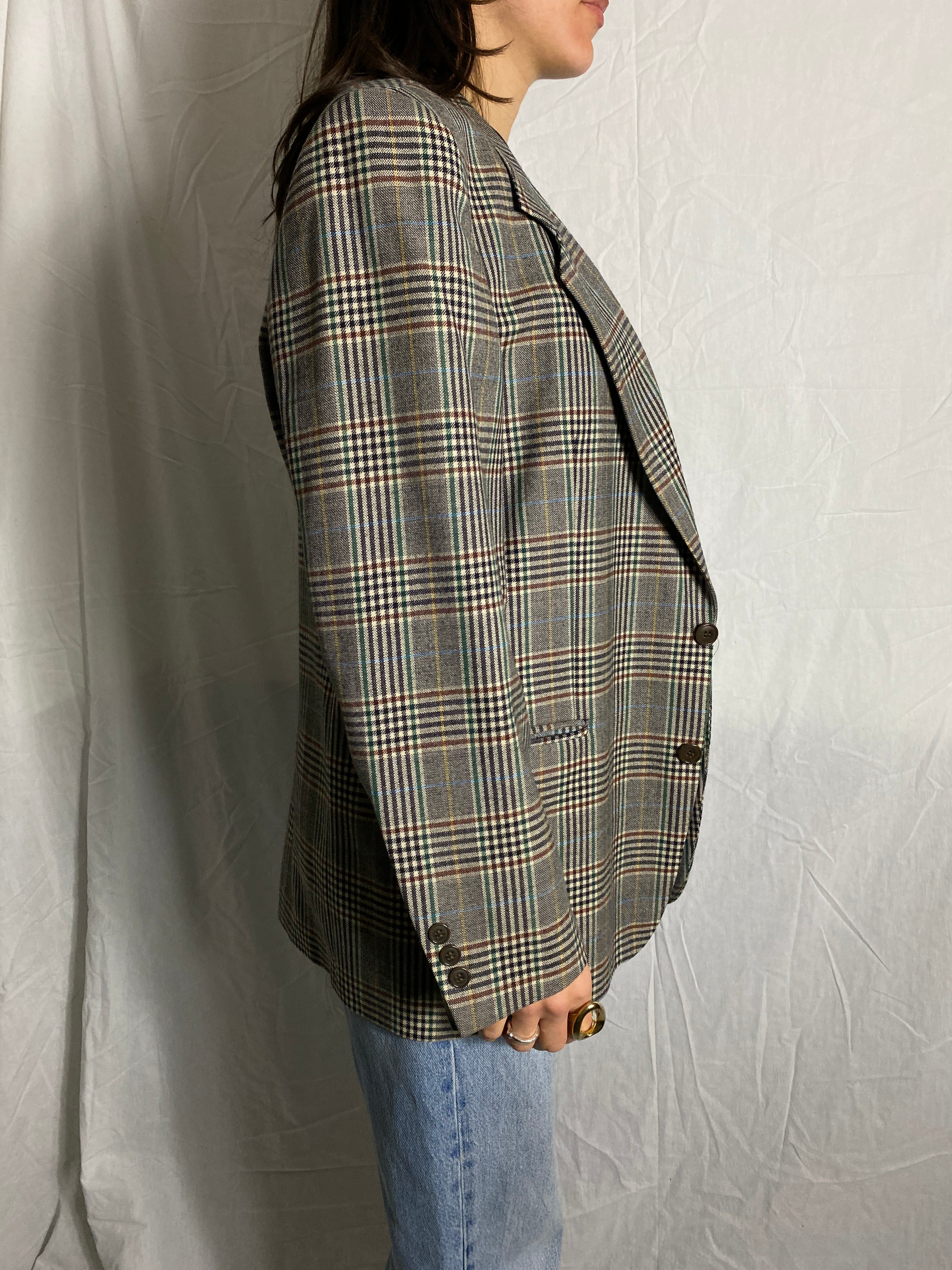 Karierter Blazer aus reiner Schurwolle