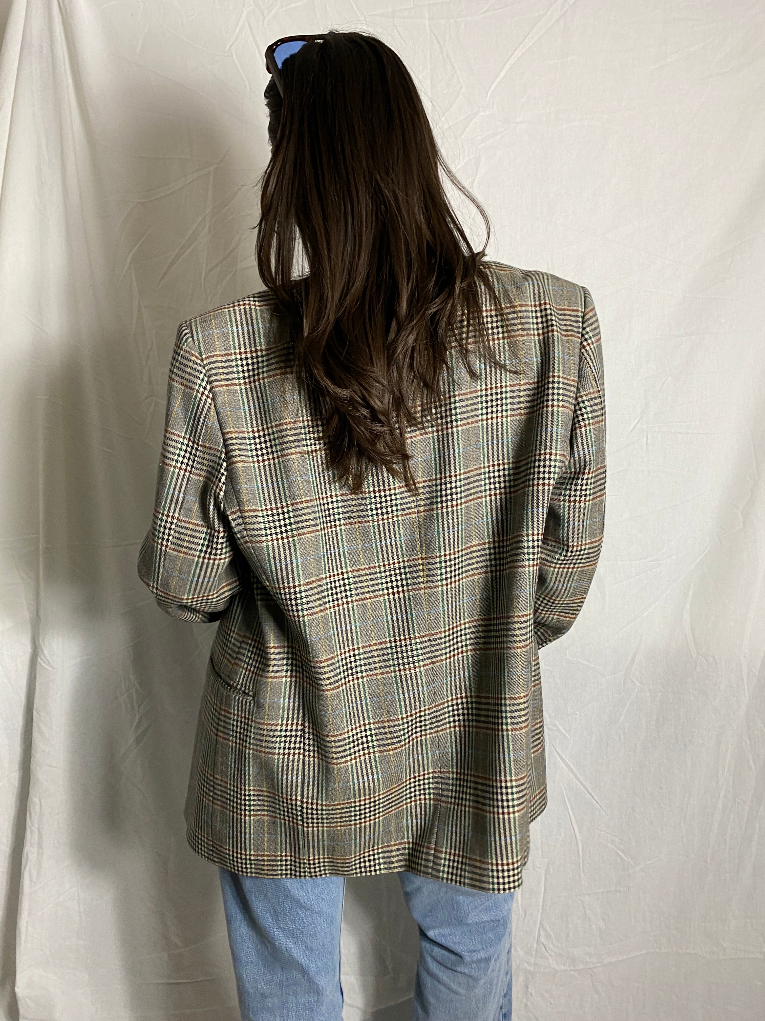 karierter vintage blazer oversized