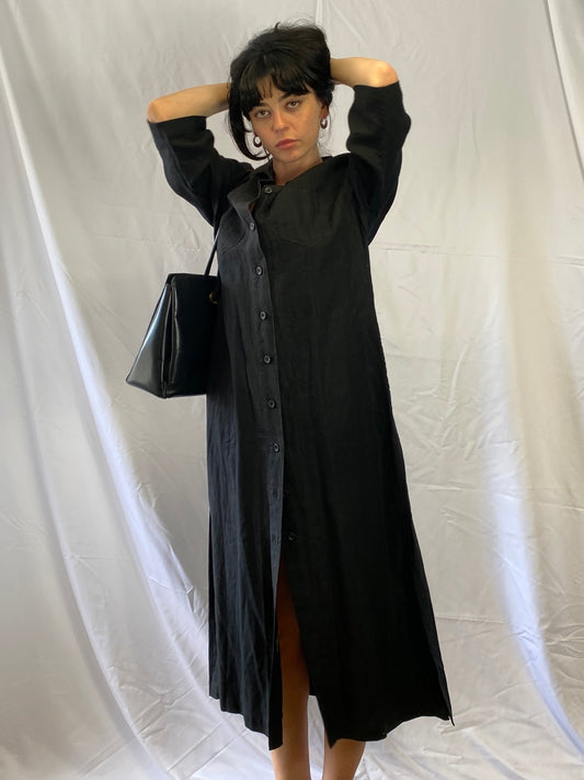 maxi leinen kleid 
