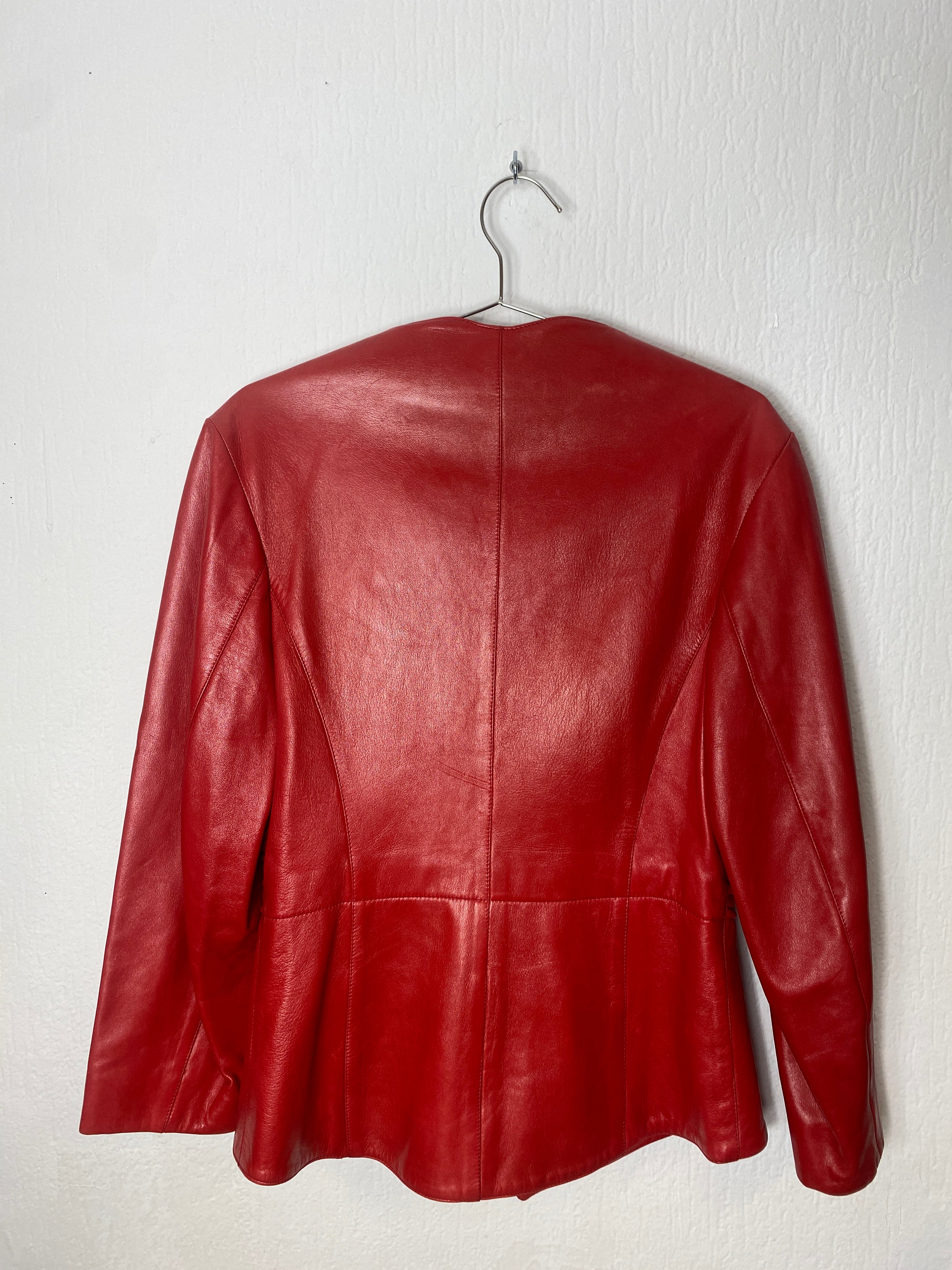 Zweireihige Lederjacke