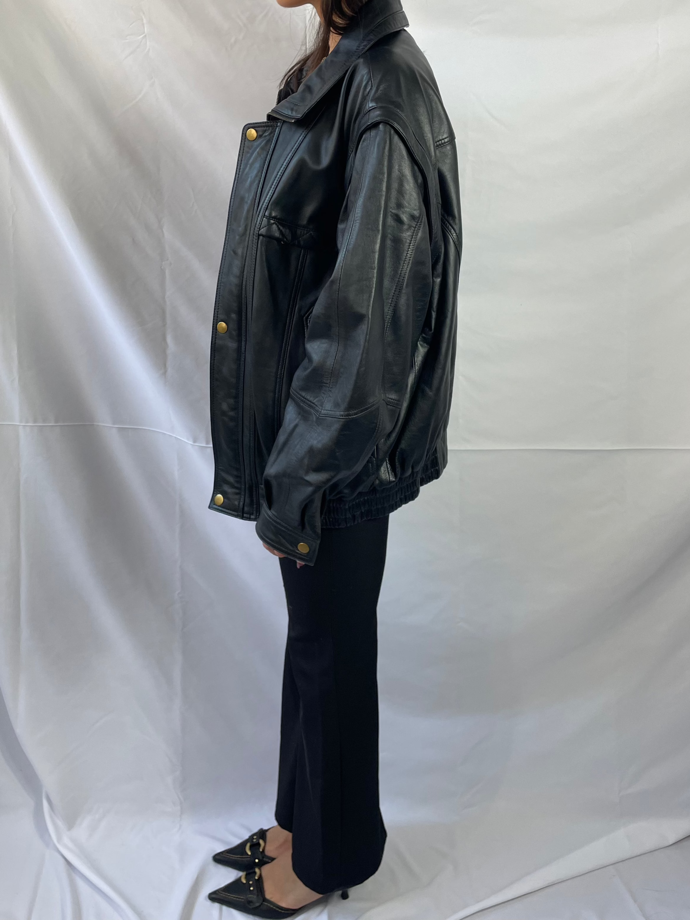 oversized vintage lederjacke