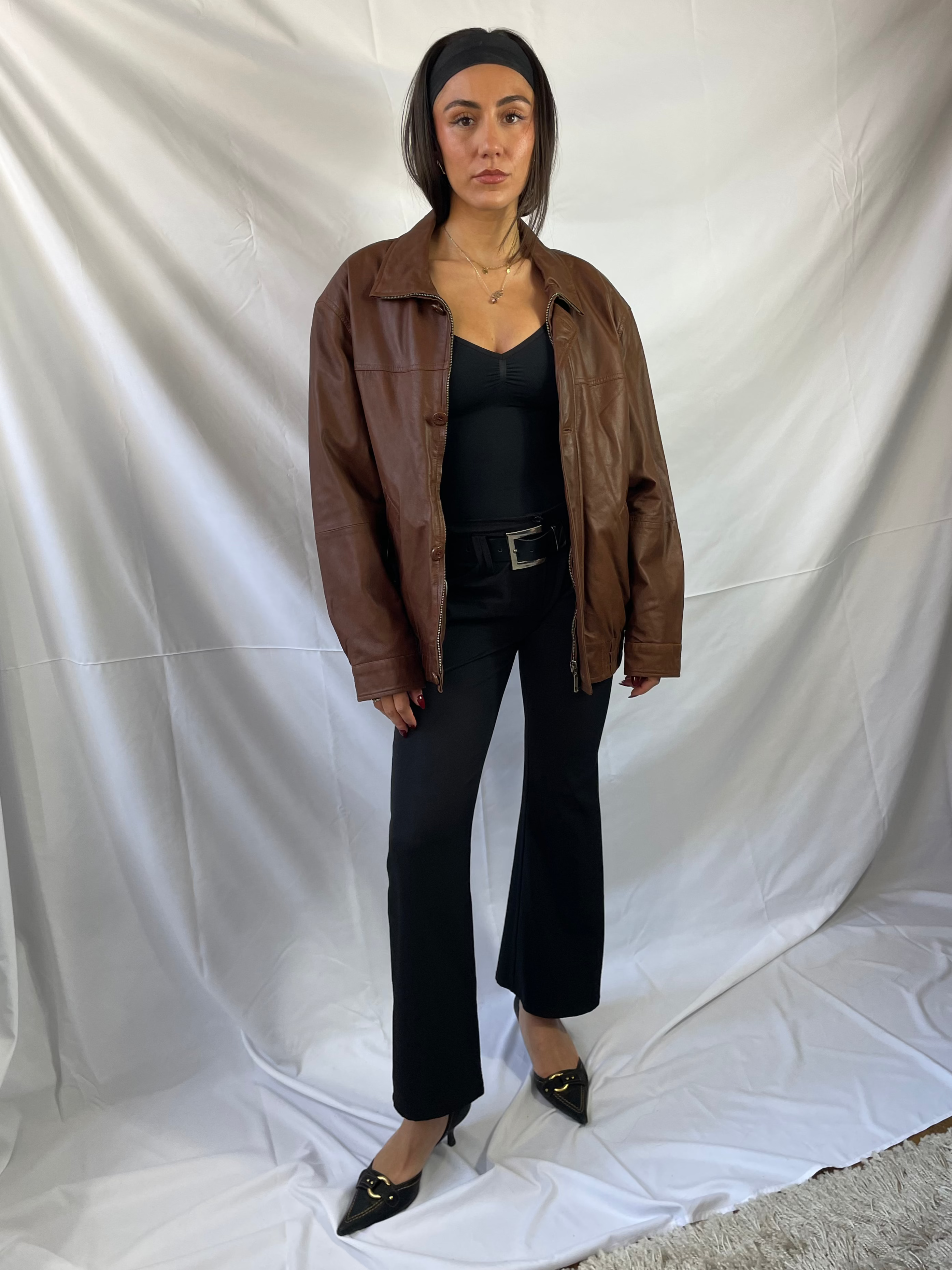 bomber lederjacke braun