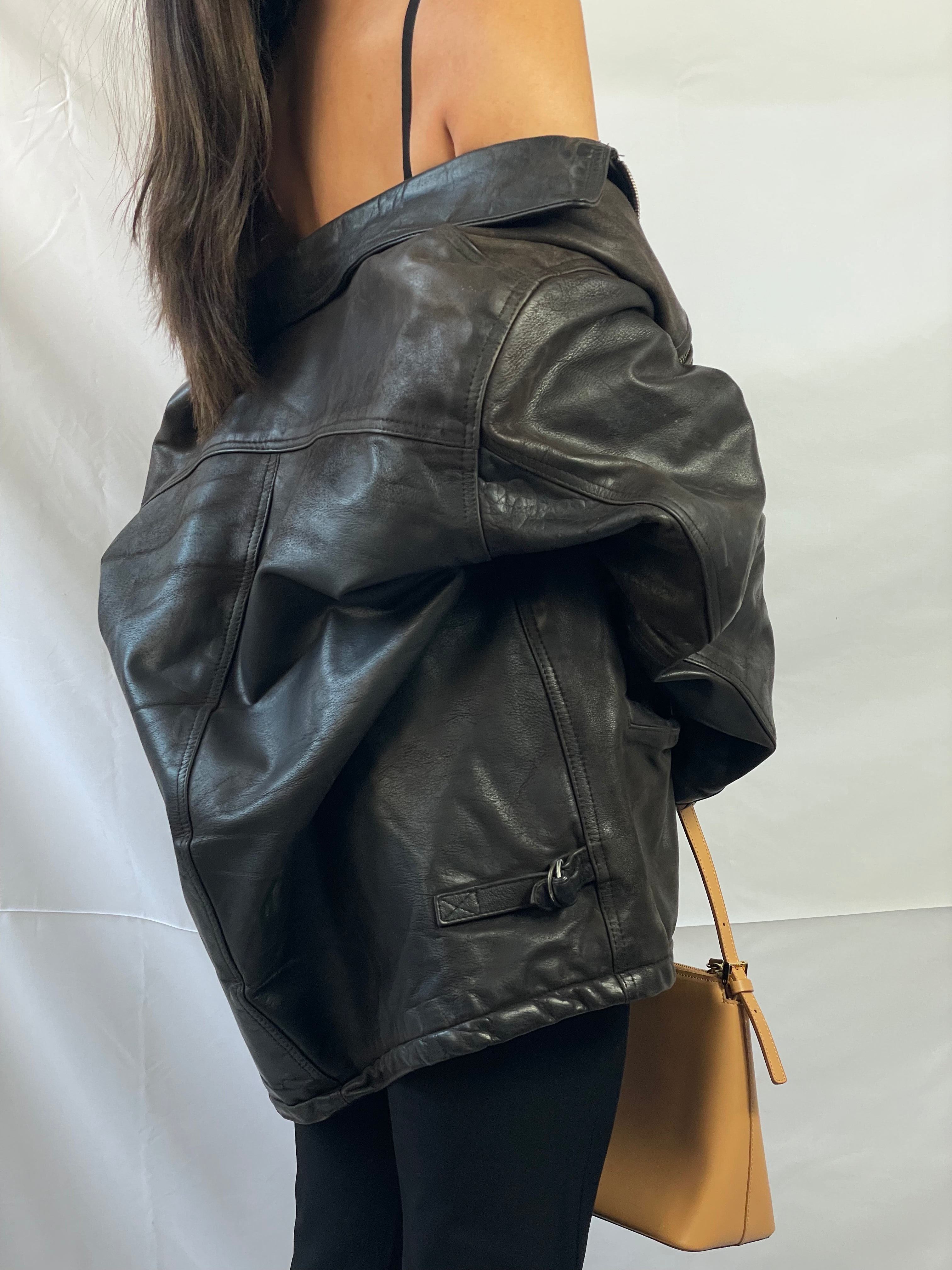 lederjacke vintage oversized