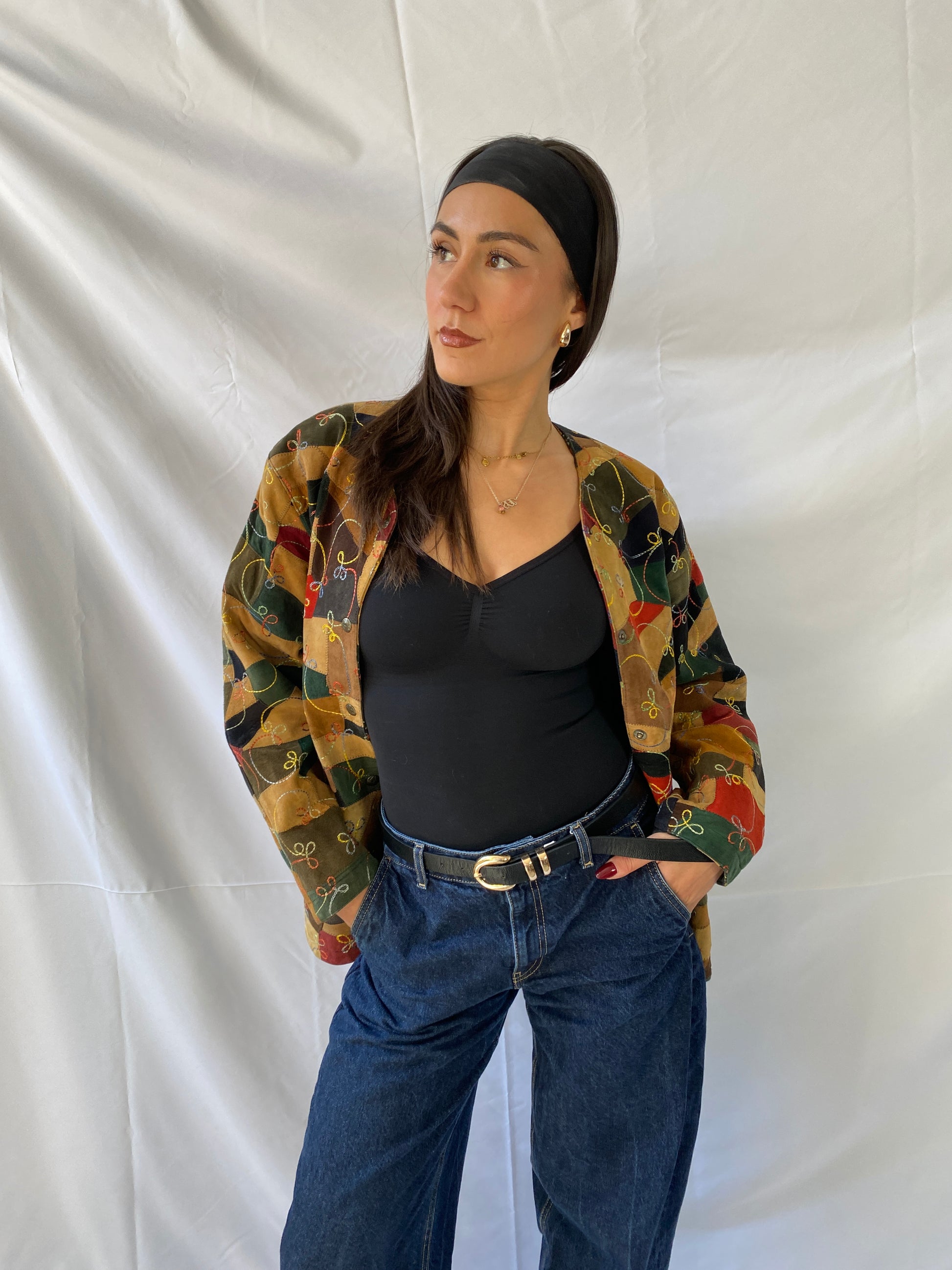 wildlederjacke bunt