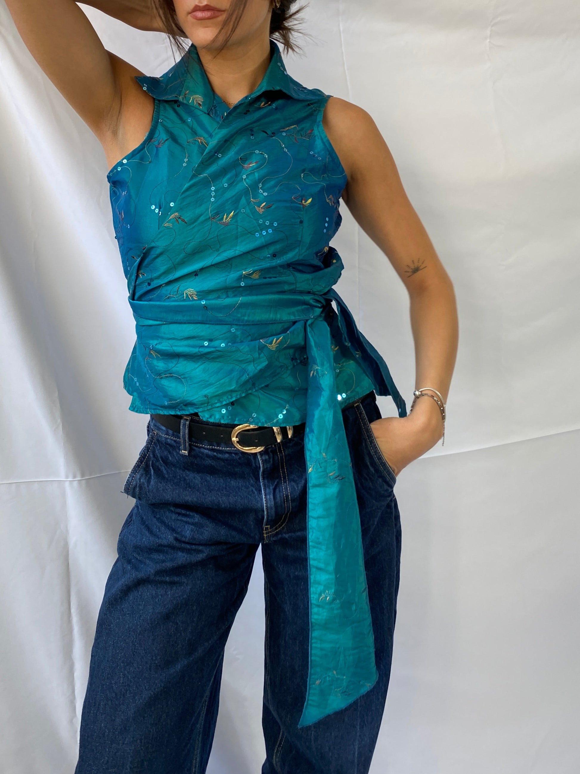 wockel top vintage pailletten