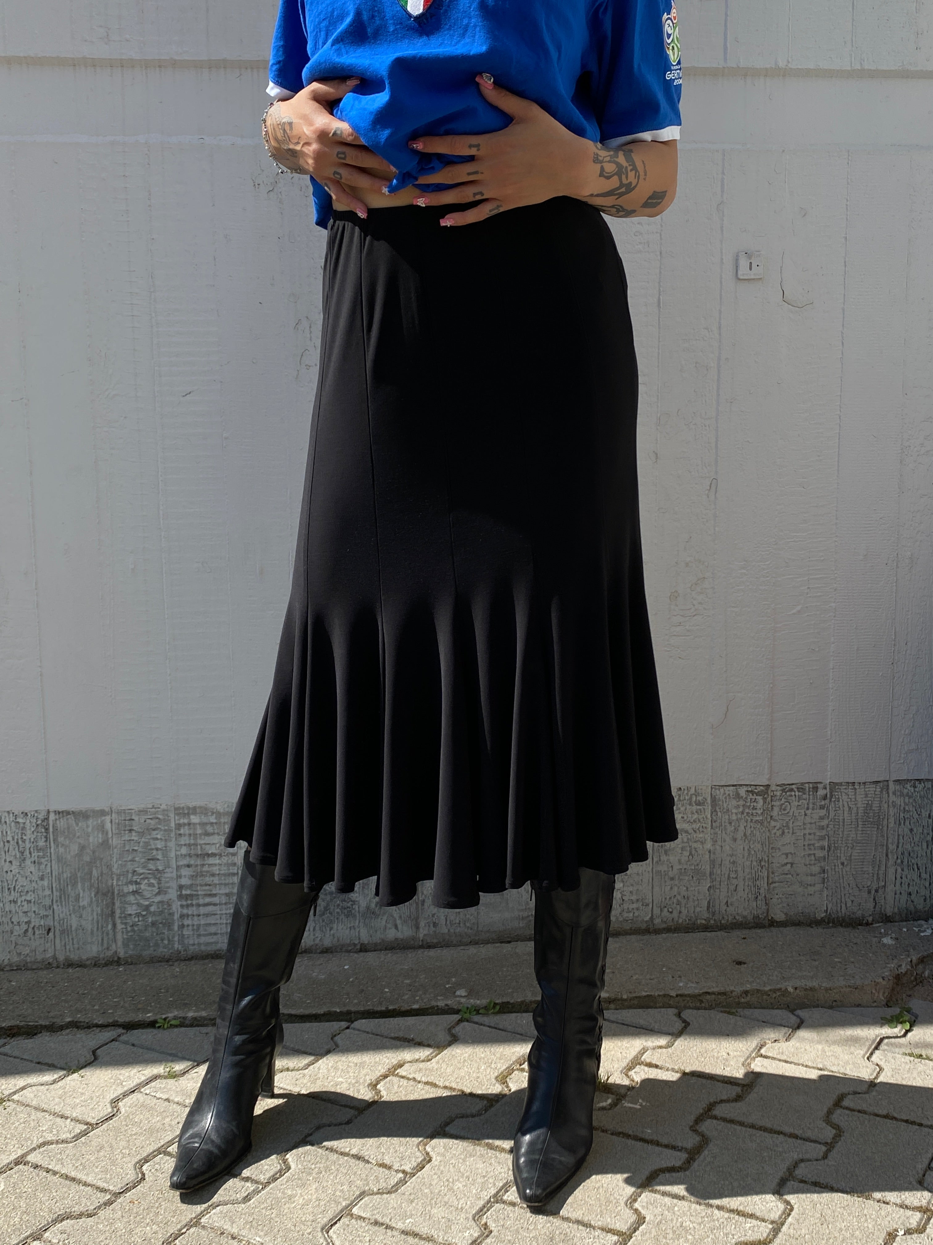 pleated maxi skirt