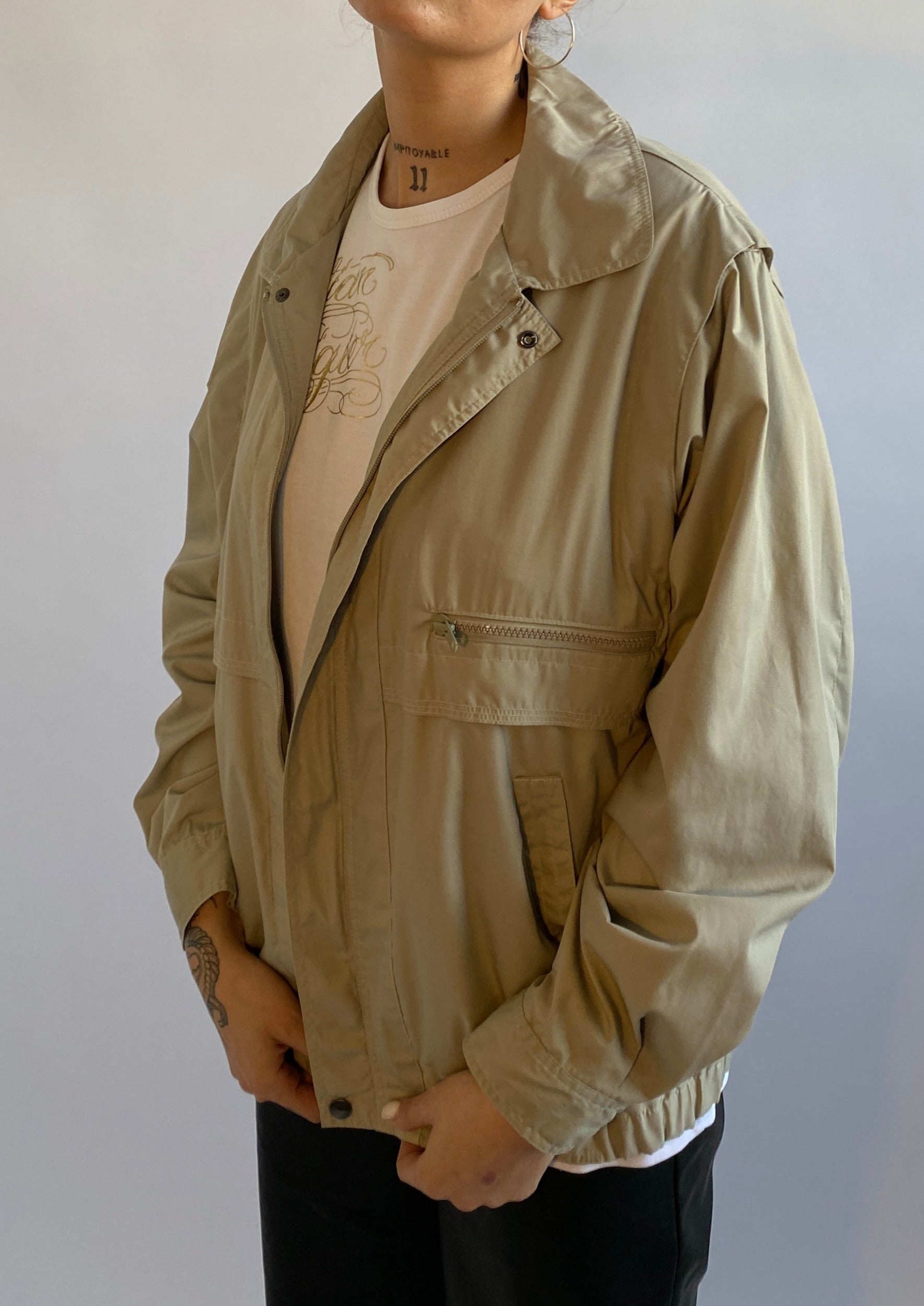 beige bomber jacke second hand