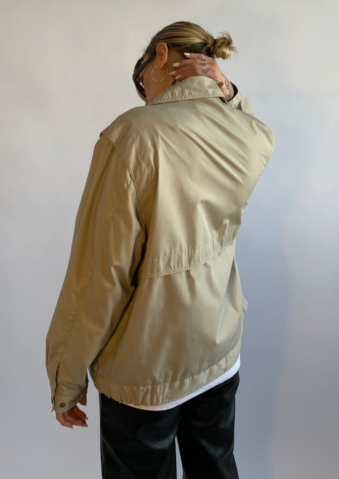 vintage bomber jacke beige