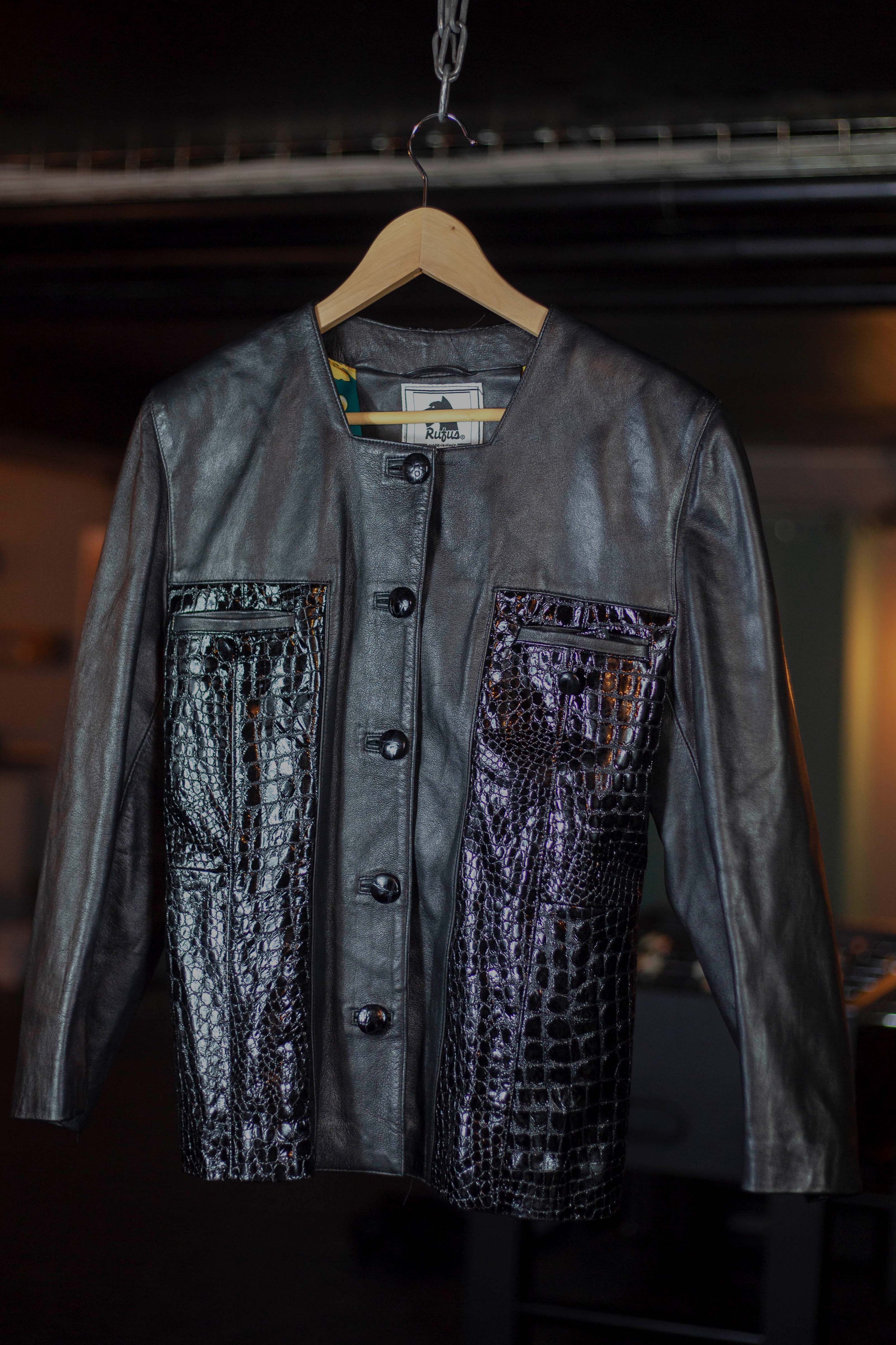 schwarze lederjacke vintage