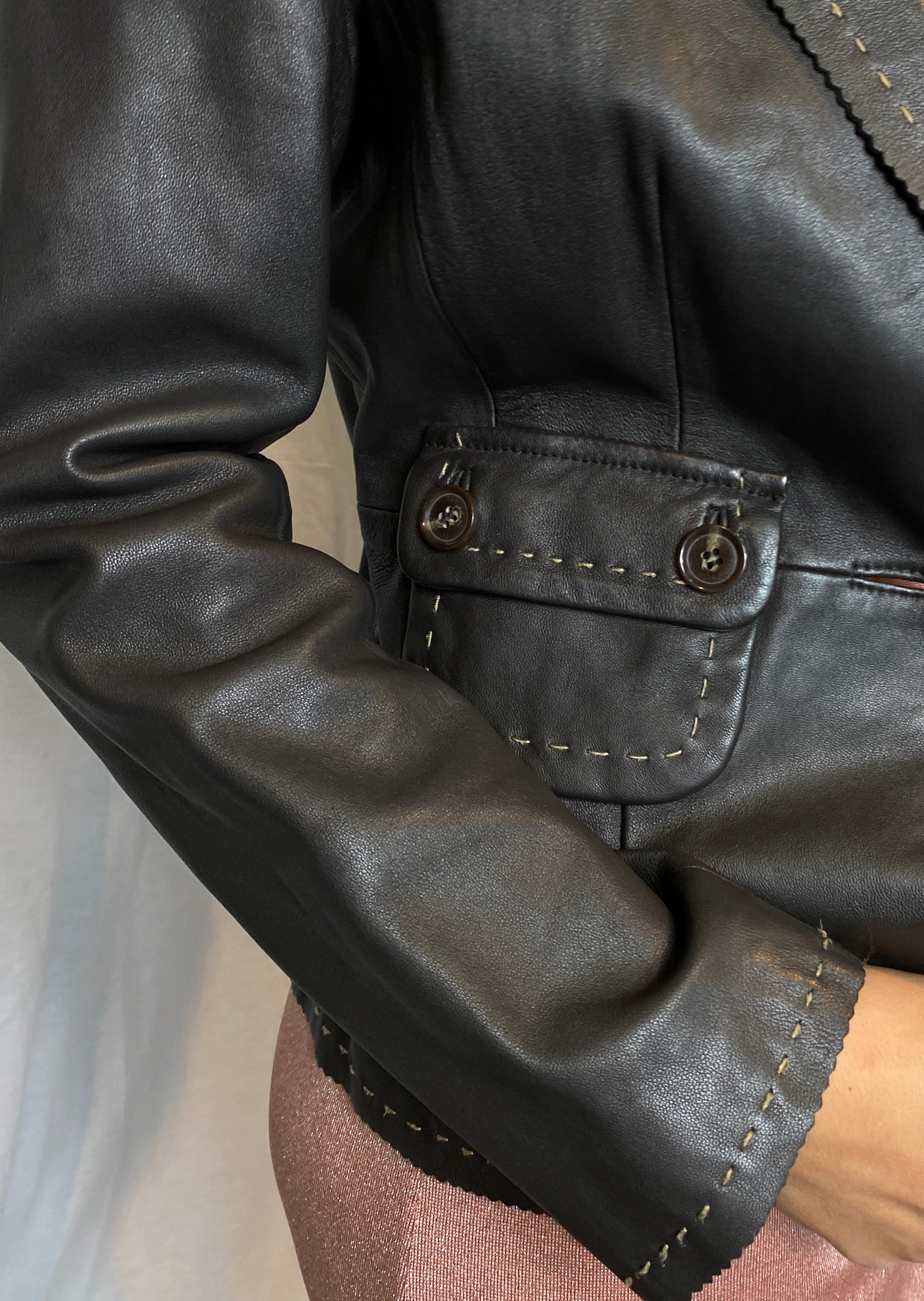 short leather jacket
